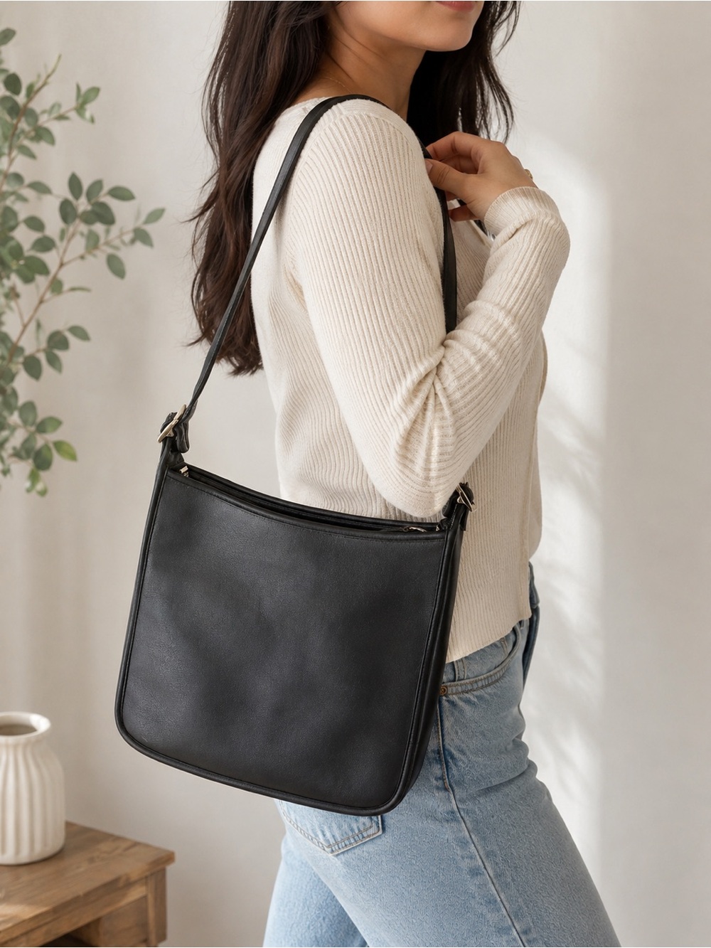 Vintage Coach Andrea 9073 Black Leather Shoulder Bag 1998 Y2K - Picture 8 of 16